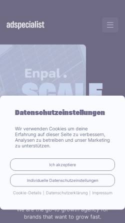 Vorschau der mobilen Webseite www.adspecialist.de, Ad Specialist GmbH