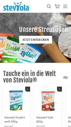 Vorschau der mobilen Webseite steviola-deutschland.de, Steviola®