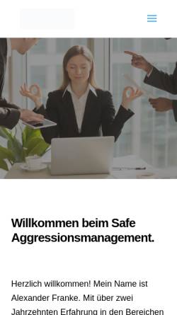 Vorschau der mobilen Webseite safe-aggressionsmanagement.com, Safe Aggressionsmanagement