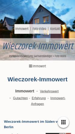 Vorschau der mobilen Webseite www.wieczorek-immowert.de, Wieczorek-Immowert