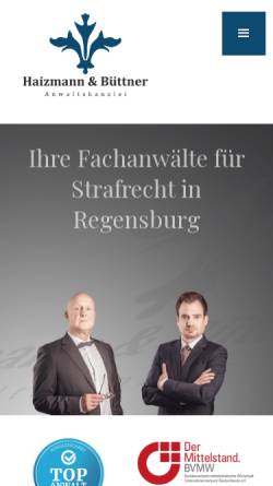 Vorschau der mobilen Webseite www.rahaizmann.de, Kanzlei Haizmann & Büttner