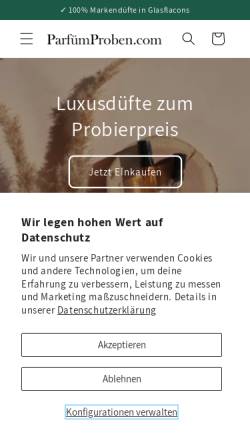 Vorschau der mobilen Webseite xn--parfmproben-whb.com, Parfümproben