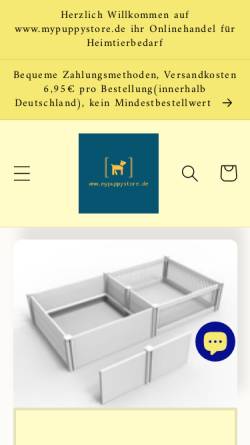 Vorschau der mobilen Webseite www.mypuppystore.de, Mypuppystore