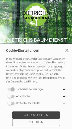 Vorschau der mobilen Webseite dietrichs-baumdienst.de, Dietrichs Baumdienst