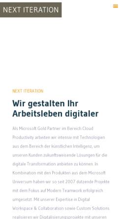 Vorschau der mobilen Webseite nextiteration.de, Next Iteration Gesellschaft für Software Engineering mbH