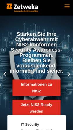 Vorschau der mobilen Webseite www.cybersicherheit.consulting, Zetweka Cybersicherheit Consulting