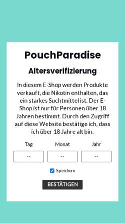 Vorschau der mobilen Webseite pouchparadise.at, PouchParadise