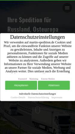Vorschau der mobilen Webseite martin-spedition.de, MARTIN Internationale Spedition GmbH