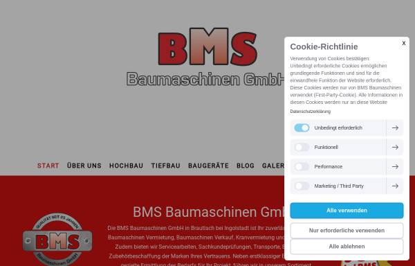 Vorschau von www.bms-gebendorfer.de, BMS Baumaschinen GmbH
