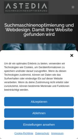 Vorschau der mobilen Webseite www.astedia.de, Astedia