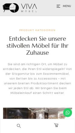 Vorschau der mobilen Webseite vivamoebel.de, Viva Möbel