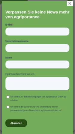 Vorschau der mobilen Webseite agriportance.com, agriportance GmbH