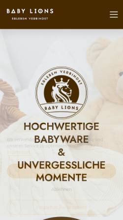 Vorschau der mobilen Webseite babylions.de, Baby Lions Babyausstattungs