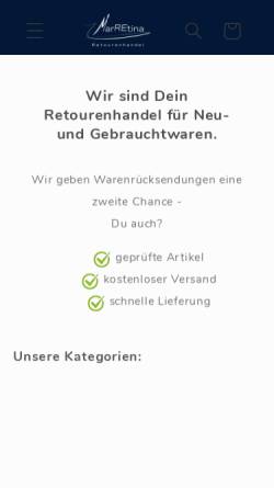 Vorschau der mobilen Webseite www.marretina-retourenhandel.de, MarREtina Retourenhandel