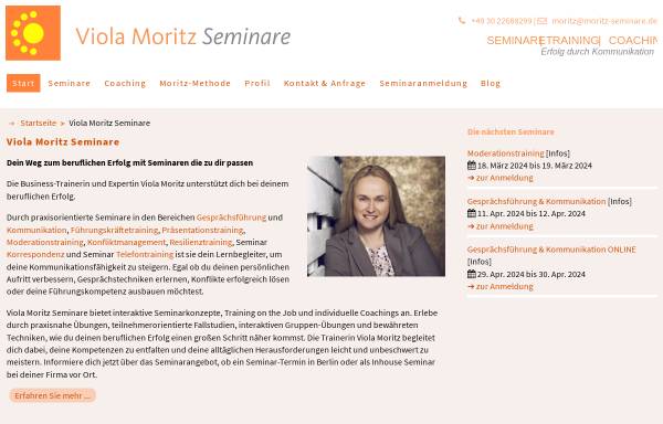 Vorschau von moritz-seminare.de, Viola Moritz Seminare