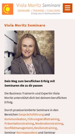 Vorschau der mobilen Webseite moritz-seminare.de, Viola Moritz Seminare