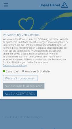 Vorschau der mobilen Webseite www.josef-hebel.de, Josef Hebel GmbH & Co. KG