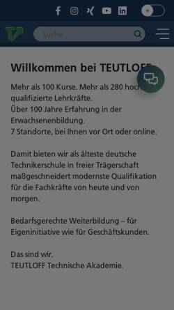 Vorschau der mobilen Webseite www.teutloff.de, TEUTLOFF Technische Akademie gGmbH