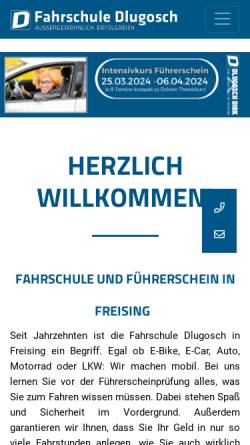 Vorschau der mobilen Webseite www.fahrschule-dlugosch.de, Fahrschule Dlugosch