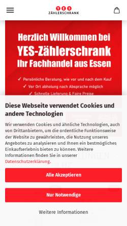 Vorschau der mobilen Webseite www.yes-zaehlerschrank.de, YES-Zählerschrank