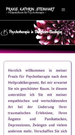 Vorschau der mobilen Webseite psychotherapie-steinhart.de, Praxis Kathrin Steinhart