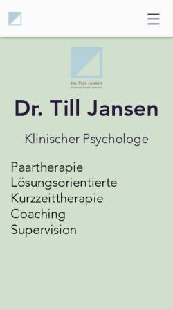 Vorschau der mobilen Webseite www.till-jansen.de, Dr. Till Jansen