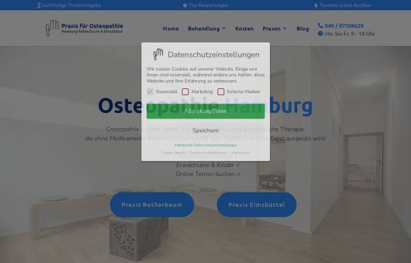 Vorschau von www.osteopathie-praxis-hamburg.de, Osteopathie - John Maske