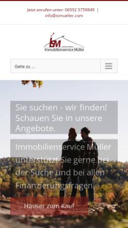 Vorschau der mobilen Webseite www.ismueller.com, Immobilienservice Müller