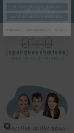 Vorschau der mobilen Webseite www.spangenschmiede.de, Spangenschmiede - Peter Frank