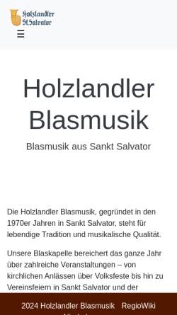 Vorschau der mobilen Webseite holzlandler-blasmusik.de, Holzlandler Blasmusik