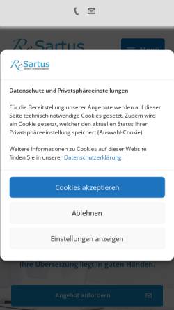 Vorschau der mobilen Webseite resartus.de, ReSartus GmbH