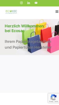 Vorschau der mobilen Webseite ecosac.de, Ecosac