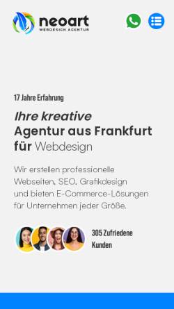 Vorschau der mobilen Webseite www.neoart.de, Neoart Webdesign