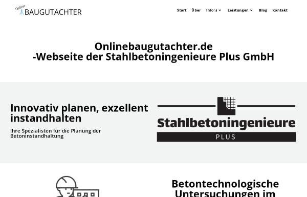 Vorschau von www.onlinebaugutachter.de, Stahlbetoningenieure Plus GmbH