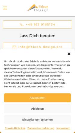 Vorschau der mobilen Webseite falcon-design.pro, Falcon Design