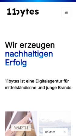 Vorschau der mobilen Webseite 11bytes.de, 11bytes GmbH