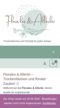 Vorschau der mobilen Webseite floralesallerlei.de, Florales & Allerlei
