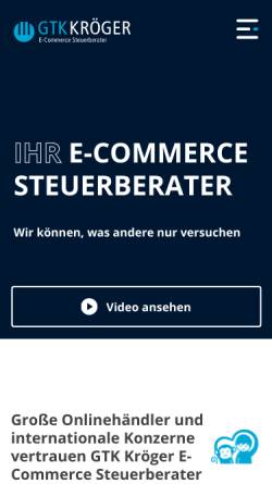 Vorschau der mobilen Webseite www.steuerberaterecommerce.de, GTK Kröger Steuerberater PartGmbB