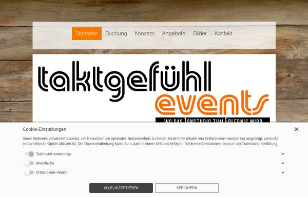 Vorschau von www.taktgefuehl-events.de, Tonstudio, Events, Musikproduktion