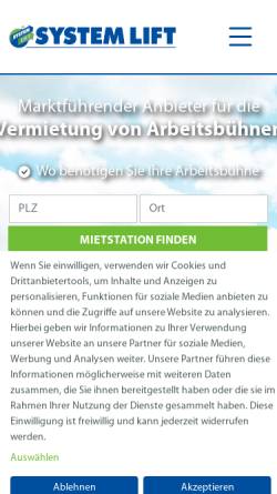 Vorschau der mobilen Webseite www.systemlift.de, avs SYSTEM LIFT AG
