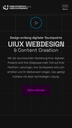 Vorschau der mobilen Webseite www.uiux.at, uiux - Philipp Wimmer