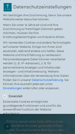 Vorschau der mobilen Webseite zellgesund.de, Zellgesund