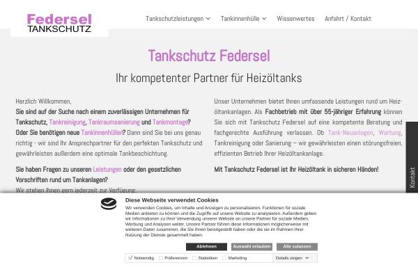 Vorschau von www.tankschutz-federsel.de, Federsel Tankschutz GmbH