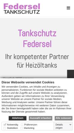 Vorschau der mobilen Webseite www.tankschutz-federsel.de, Federsel Tankschutz GmbH