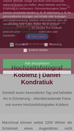 Vorschau der mobilen Webseite www.dako-photography.de, Daniel Kondratiuk Photography