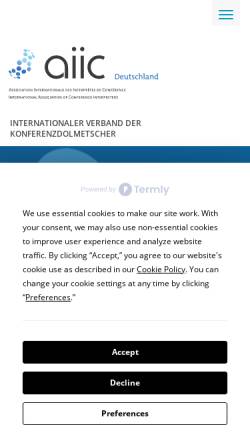 Vorschau der mobilen Webseite aiic.de, AIIC-Dolmetscher Deutschland