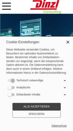 Vorschau der mobilen Webseite www.dinzl-consulting.de, Dinzl Consulting