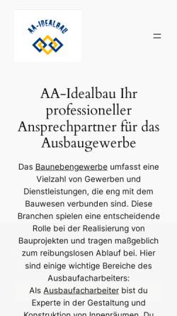 Vorschau der mobilen Webseite aa-idealbau.de, AA-Idealbau
