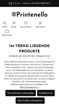 Vorschau der mobilen Webseite printenello.de, Printenello