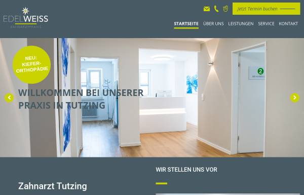 Vorschau von www.tutzing-edelweiss.de, Zahnarztpraxis Edelweiss Tutzing - Dr Sterzik & Kollegen